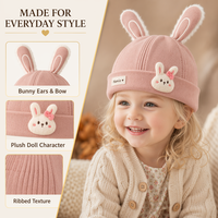 Casquette Docker pour bébé et tout-petit avec oreilles d'animaux 3D, bonnet en peluche mignon, chapeau doux et chaud pour la protection solaire en extérieur, accessoires