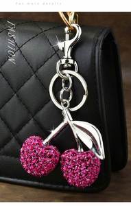 Cherry <b>Bag</b> <b>Charm</b> Fashion Accessories Golden Key Chain Glitter Resin Purse <b>Charm</b> for <b>Bags</b> - Product Image 4