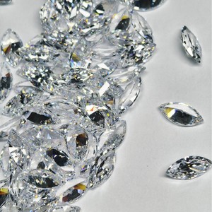 Marquise Cut Cubic Zirconia Gemstone White Synthetic Lab Created For Jewelry Making - Product Image 4