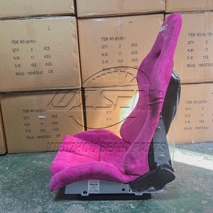 Sedile Sportivo Universale WZSEAHI in Pelle Scamosciata Rosa Regolabile con Slitta per Auto da Corsa - Product Image 3