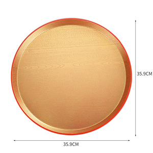 Double-sword round non-slip <b>tray</b>, wood grain Japanese-style <b>tray</b>, dessert <b>tray</b>, <b>tea</b> <b>tray</b>, sushi <b>tray</b>, sukiyaki, Japanese and - Product Image 5