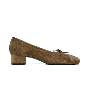 <span class=keywords><strong>Scarpe</strong></span> da <span class=keywords><strong>donna</strong></span> eleganti in camoscio con stampa, tacco medio 3 cm, stile ballerina, novità estate 2026, vintage, colore <span class=keywords><strong>cammello</strong></span>, con fiocco, con rialzo interno - Product Image 3