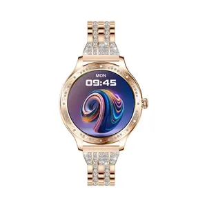 2024 New Fashion Luxury Diamond Smart Watch AK60 1.27 Inch 360*360 HD Screen BT Calling Smartwatch for Women Ladies