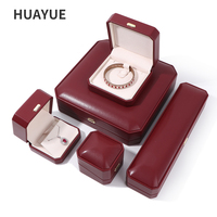 Cajas de Joyería de Cuero PU con Logotipo Personalizado Huayue para Anillos, Aretes, Colgantes, Collares y Pulseras de Mujer, Empaque para Regalo