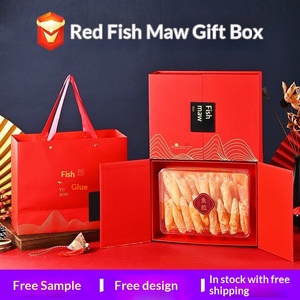 Caja de Regalo de Lujo Roja para Souvenirs y Golosinas Navideñas con Logotipo Personalizado, Diseño de Estómago de Pez, Color Rojo Vino de Año Nuevo - Product Image 4