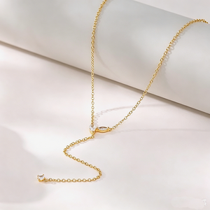 Collier Lariat Délicat en Cuivre Plaqué Or 18K avec Pendentif Feuille en Zircon Cubique, Chaîne Longue, Bijoux Femme Anti-ternissement, Fabrication Usine 2026 - Product Image 4