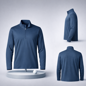 Sweat-shirt de course personnalisé à col zippé, léger, à séchage rapide, respirant, pour l'entraînement en extérieur et les performances sportives - Product Image 1