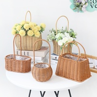 Panier de rangement en osier en stock, panier à pain, panier à fleurs, décoration pour mariage et restaurant