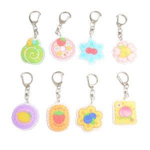 Cute Cartoon-Style Acrylic Keychain Eco-friendly Plastic with Exquisite Workmanship Carabiner Style Fashion Accessory