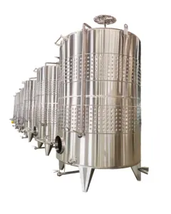 Stainless Steel Sloping Flat Bottom Red Wine Fermentation Tanks 5000L Cooling System with Capacities up to 10000L