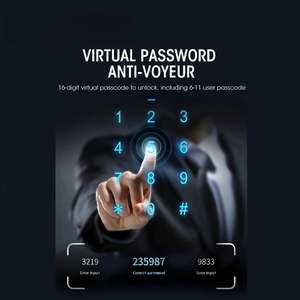 מנעול דלת חכם: טביעת אצבע מוליכת למחצה, אפליקציה, כרטיס/סיסמה לפתיחת נעילה מרחוק, נעילה אוטומטית, גוף עם אזעקה נגד גניבה (לבית/מסחרי) - Product Image 4