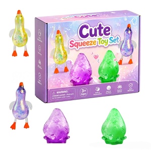 Ensemble de jouets à presser scintillants pour enfants 3+ ans, jouets sensoriels souples anti-stress avec figurines lapin, crème glacée, dinosaure et goutte d'eau - Product Image 4