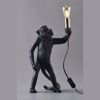 Ornements de jardin avec lampe, simple lampe statue de singe, lampe de sol sculpturale, décoration de jardin