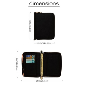 Coffret Cadeau Hongbo Papeterie/Bureau/École avec Portefeuille Zippy en Cuir Souple A7 7 Couleurs, Feuilles Volantes, Enveloppes à Monnaie, Marqueurs - Product Image 4