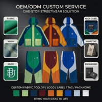 Ensemble survêtement homme personnalisé colorblock, veste coupe-vent et pantalon cargo en nylon Ripstop, sportswear à capuche, marque privée, faible MOQ, OEM, ODM