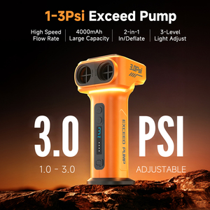 ปั๊มลมแบบชาร์จไฟได้ 3PSI แรงดันสูง 400 ลิตร สำหรับที่นอนลม เรือคายัค สระน้ำเป่าลม ห่วงยางว่ายน้ำ และที่นอนแบบดรอปสติทช์ - Product Image 2