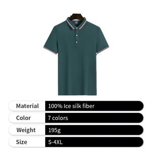Polo en soie glacée anti-boulochage, dernière collection été, pour femmes et hommes, vente en gros - Product Image 6