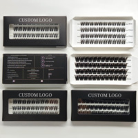Extensions de cils en grappes DIY en gros, courbure D 0,07 mm, longueur 8-16 mm, faites à la main, 4 rangées, extensions de cils segmentées