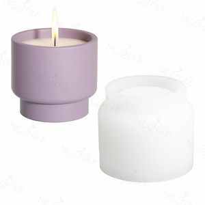 <span class=keywords><strong>Nicole</strong></span> Home-maceta creativa de resina de cemento para macetas, recipiente de almacenamiento de hormigón, recipiente de vela, molde de silicona - Product Image 6
