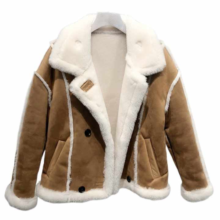Stylish Plus Size Shearling Coat - Warm & Stylish Winter Wear
