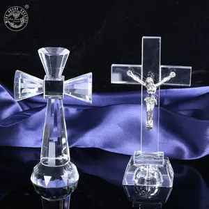 Glass crystal cross figurine MH-15013