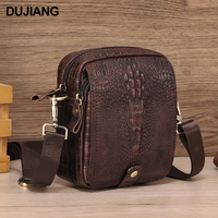 Sac banane homme en cuir véritable personnalisé, motif crocodile vintage, grand format, bandoulière, étanche, sac de taille