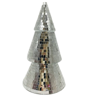 Décorations de Noël très populaires pour fêtes, bars, clubs, mariages : Bonhomme de neige en verre/miroir 25 cm, argent, rose, or, rouge
