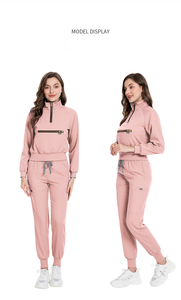Fashion Women's Nursing Uniform Sets Hospital <b>Nurse</b> Scrubs Stand Collar Long Sleeve Elastic Fabric Autumn Style - Product Image 4