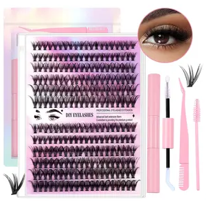 Segmento Private Label Diy Cluster Lash Extensão Suprimentos Kit De Treinamento Profissional Diy Cílios Extensão Starter Kit