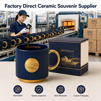 Souvenir de voyage d'Australie, tasse en céramique cuivrée, Australie, Sydney Opera House, kangourou, pour tasses en céramique, fabrication sur mesure OEM ODM, vente en gros
