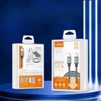 Câble LDNIO LC442C 2m 65W Type-C vers Type-C, compatible avec la charge rapide PD et QC, pour téléphone portable.