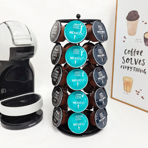 Nouveau Porte-Capsules <span class=keywords><strong>Dolce</strong></span> <span class=keywords><strong>Gusto</strong></span> en Métal Noir, Carrousel de Rangement à 5 Niveaux pour 35 Capsules - Product Image 2