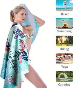 Serviette de plage rectangulaire épaisse pour femmes, grande taille, 100% coton, imprimé réactif - Product Image 4