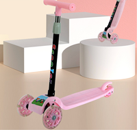 Trottinette Enfant Pliable Moderne Légère à 3 Roues en PU, Grande Taille, Hauteur Réglable, Lumières Clignotantes, pour Extérieur - Vente en Gros