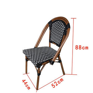 Sillas de Comedor Modernas de Mimbre Blanco y Negro con Estructura de Aluminio para Hotel y Sala de Estar, Uso en Interiores y Exteriores - Product Image 6
