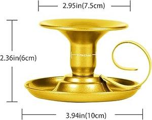 Portavelas de Latón Duradero para Incienso Moxa, Elegante Candelabro Alto con Acabado Dorado - Product Image 4