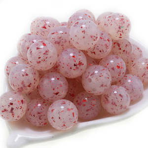 Novedad: Cuentas de silicona 3D de 15 mm con purpurina líquida de grado alimenticio 100%, cuentas sueltas de silicona para bebés para hacer llaveros - Product Image 4