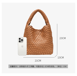 Bolsas hobo de <span class=keywords><strong>23cm</strong></span> para mulheres, tecidas, estilo casual, conjunto de 2 peças, bolsa de ombro, oferta imperdível, bolsas de luxo com bolsa extra. - Product Image 5