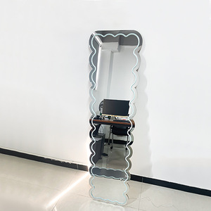 Acrylic Full Length Mirror Led Lighted Decorative Modern Style Freestanding Custom Shape <b>Bedroom</b> Wall Mirror - Product Image 2