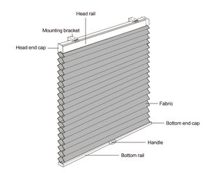 Vente en gros tissu plissé d'intérieur cellulaire motorisé occultant porte coulissante stores en nid d'abeille volets d'ombrage pour fenêtre - Product Image 5