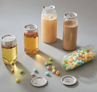 Bouteilles en plastique PET pour boissons avec couvercle en aluminium 250/330/500 ml pour café, thé, jus et soda