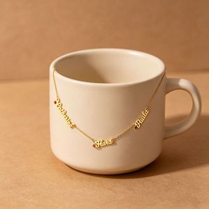 <b>Custom</b> Stainless Steel Family <b>Name</b> <b>Necklace</b> Multiple <b>Names</b> Birthstone Choker Personalized Family Member <b>Necklace</b> Jewelry Gift - Product Image 3