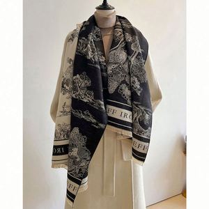 Bufanda de cachemira gruesa de doble cara con estampado de paisaje para mujer, ideal para invierno, venta al por mayor - Product Image 2