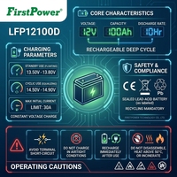 Batería Sellada AGM LFP12100D de 12V 100Ah para Energía Solar, RV, Yates, Herramientas Eléctricas, Juguetes y Almacenamiento de Energía Fuera de la Red