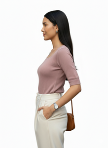 Tops de Punto Delgados de Verano para Mujer, Tejido Elástico Suave y Cómodo, Diseño Ligero y Transpirable para Uso Diario - Product Image 5