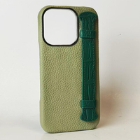 Étui de téléphone portable en cuir véritable togo de style nouveau avec dragonne exotique en crocodile pour iphone 16 promax