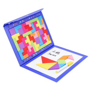 Câu Đố ghép hình từ tính Unisex khối xây dựng Tangram Nga giáo dục cho trẻ em khối lập phương bằng gỗ đa thay đổi câu đố 2 trong 1 - Product Image 4