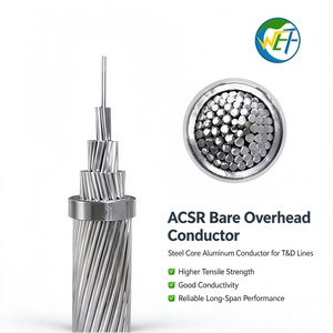 Câble d'alimentation industriel aérien nu en aluminium ACSR, <span class=keywords><strong>norme</strong></span> AWG/ASTM/BS - Product Image 1