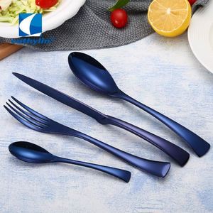 Cathylin Royal Wedding Hotel Juego de cubiertos tailandeses cepillados dorados de acero inoxidable 18/10 Cubiertos chapados en oro mate - Product Image 3