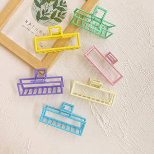 Grosir Aksesoris Cakar Rambut Logam Matte Besar Persegi Panjang Wanita Klip Cakar Warna Solid Neon Pink Pastel Aksesoris Perempuan - Product Image 6